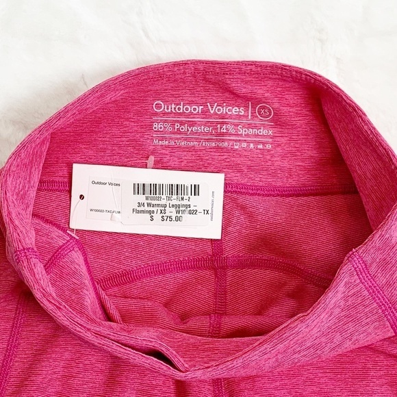 NWT Outdoor Voices 3/4 Warmup Leggings In Flamingo - Picture 7 of 8